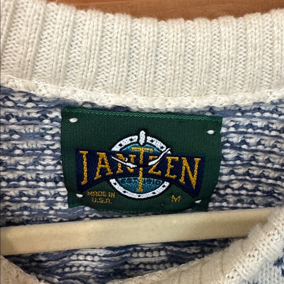 Jantzen Blue and White Knit Sweater - Picture 3 of 4